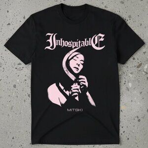 Vintage Style Mitski “Inhospitable” Graphic Tee – Black Indie Aesthetic Shirt
